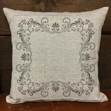 Fleur de Lis Stencil Details applied to a pillow