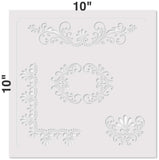 Fleur de Lis Stencil Details - Dimensions