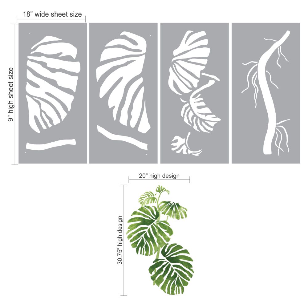 Large Leaf Stencil | Tropical