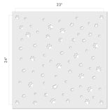 Dog Paw Pattern Wallpaper Wall Stencil - Dimensions