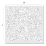 Rebecca Floral Allover Wall Stencil - Dimensions