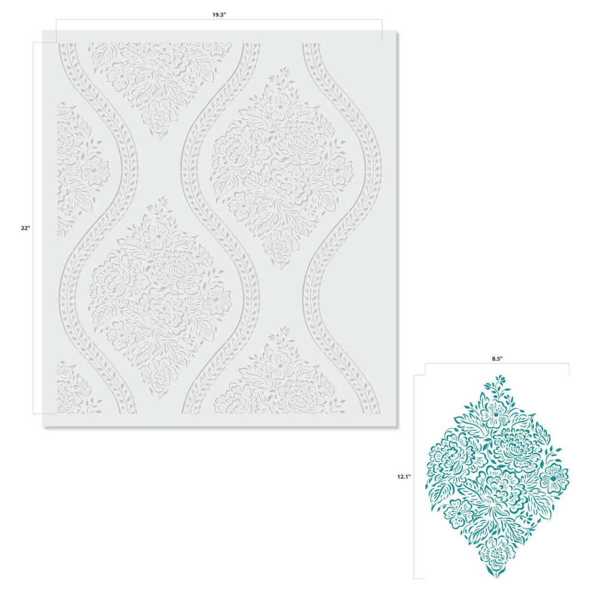 Amelia Damask | Allover Wall Stencils by Designer Stencils