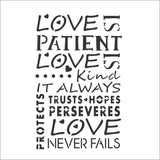 Love is Patient Wall Stencil