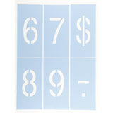 Helvetica Number Stencil Set 6,7,8,9,$,-