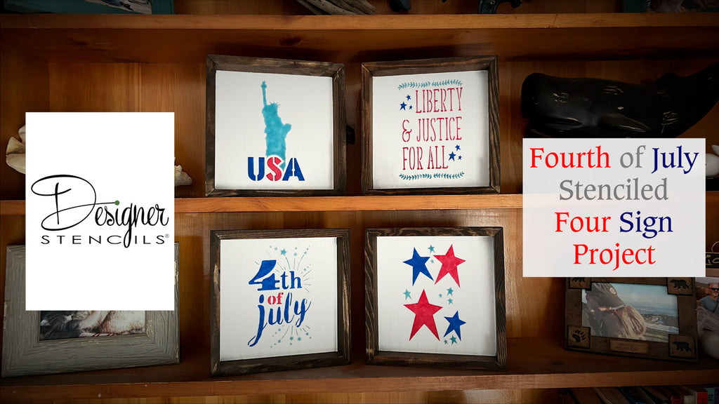 The Four's Sign Sticker DIY Fourth of July Decor | Fourth of July Stenciled Four Sign Project