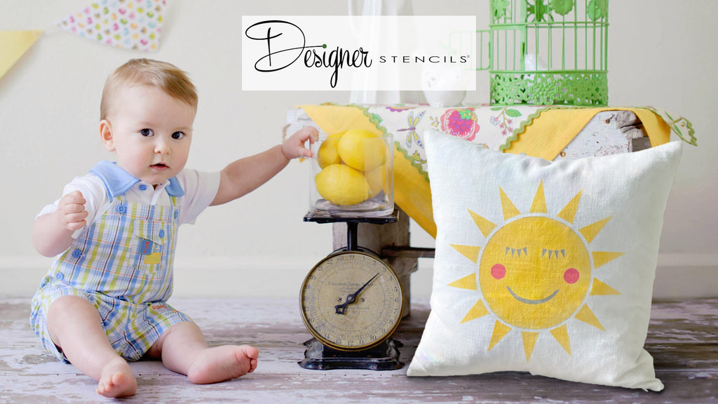 How to Stencil a Throw Pillow | Custom Stenciled Nursery Pillow Project