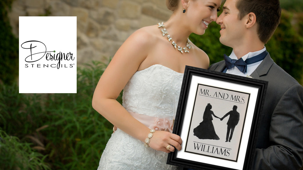 Custom Stenciled Wedding Silhouette Project from Designer Stencils