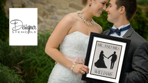 Custom Stenciled Wedding Silhouette Project from Designer Stencils