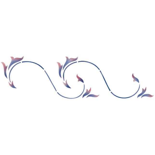 Swirl design stencil border for walls