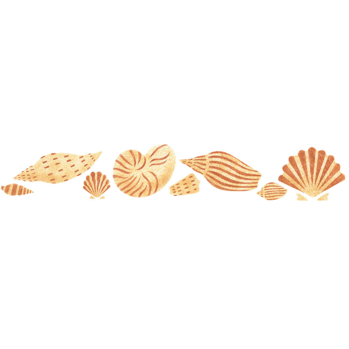 Detailed Shell Stencil Border for Walls