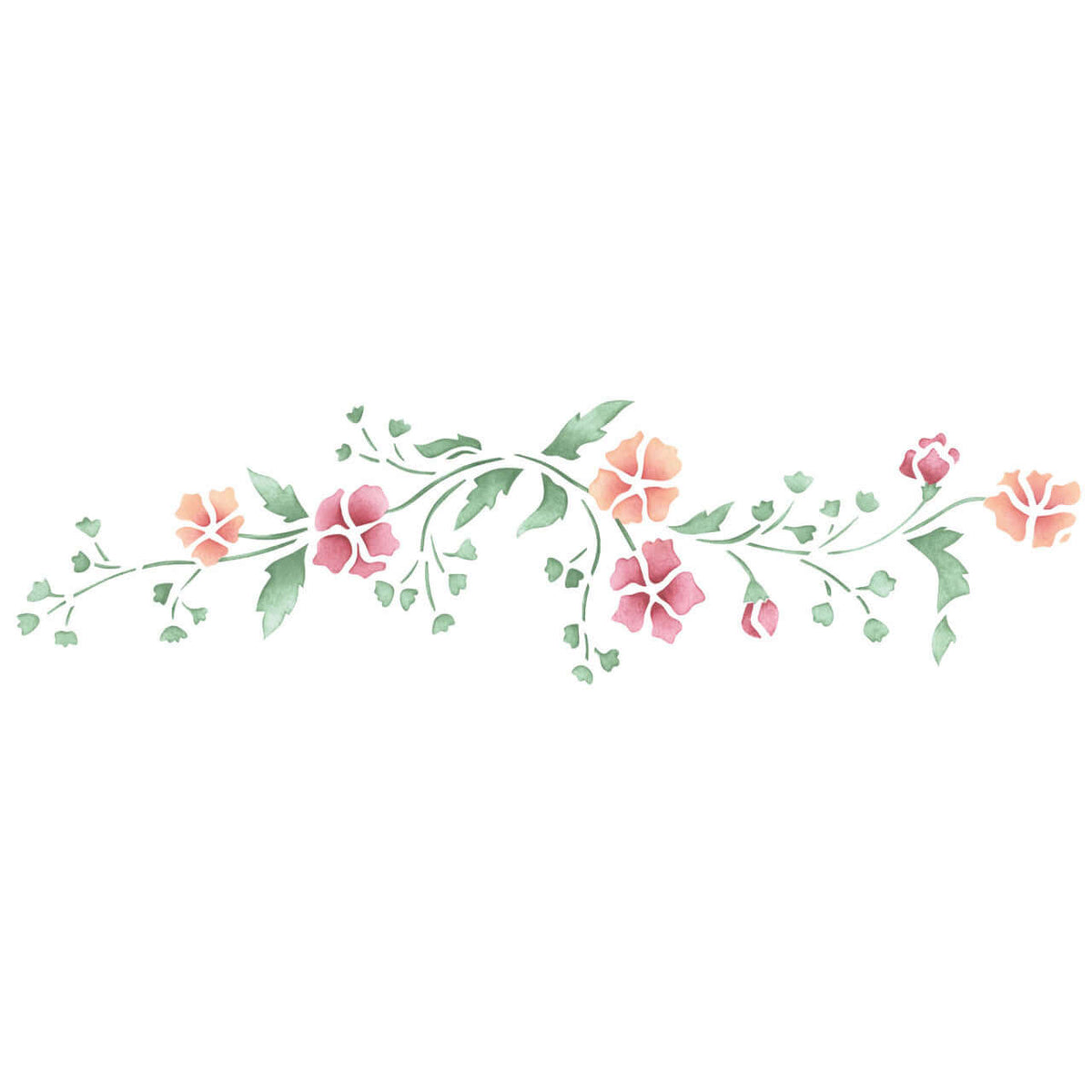 Pan Border Pansy Stencil Border for Walls and Furniture