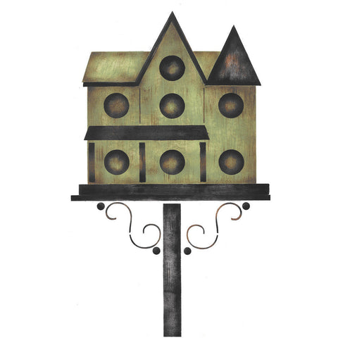 Large Victorian Birdhouse Wall Stencil