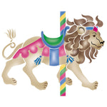 Large Carousel Lion Wall Stencil