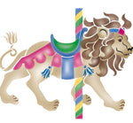 Large Carousel Lion Wall Stencil