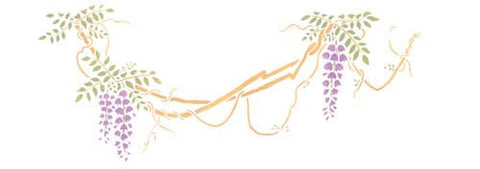 Large Japanese Wisteria Wall Stencil