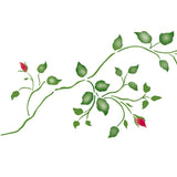 Small Rosebud Vine Wall Stencil
