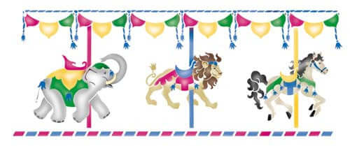 Carousel Stencil Border for Walls