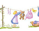 Clothesline with a Girl Wall Stencil