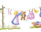 Clothesline with a Girl Wall Stencil