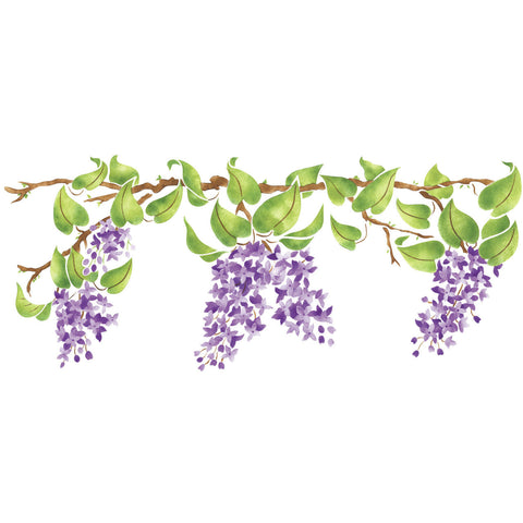 Lilac Branch Border Wall Stencil