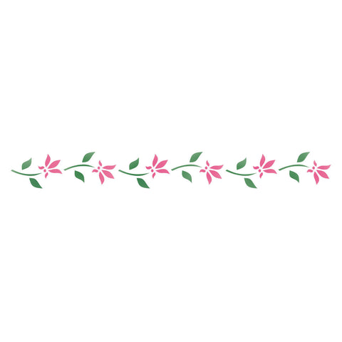 Mini Floral Wall Stencil Border