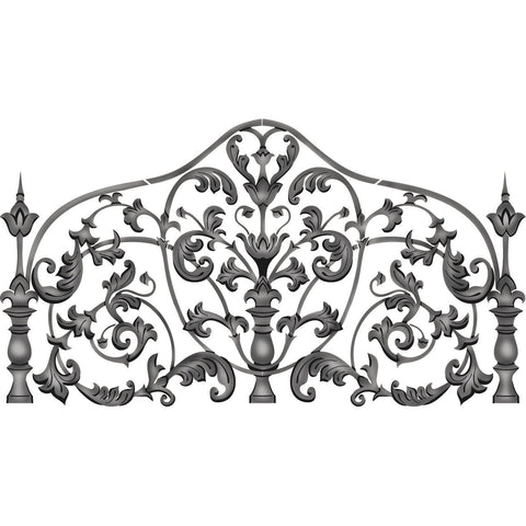 Queen Iron Headboard Wall Stencil