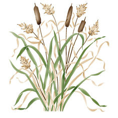 Tall Cattails Wall Stencil