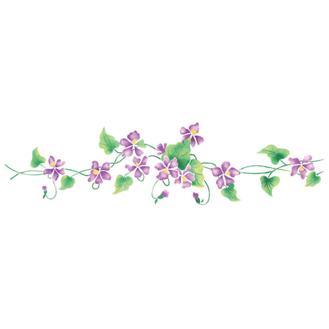Violet Stencil Border for Walls and Furniture