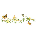 Butterfly with Vine Wall Stencil Border