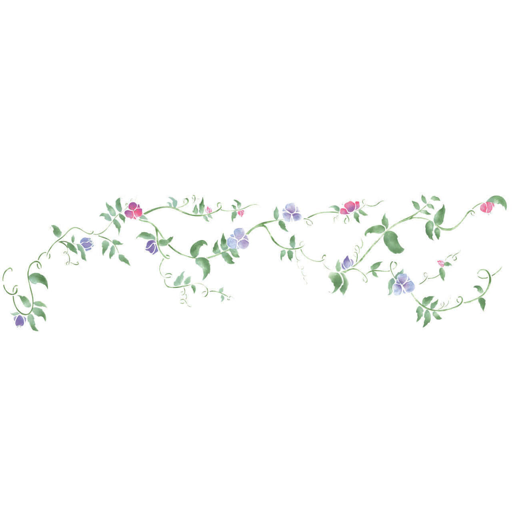 Sweet Peas Flower Vine Stencil Border for Walls and Decor sweet-peas-flower-vine-stencil-border-for-walls-and-decor