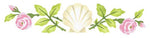 Small Rose with Shell Wall Stencil