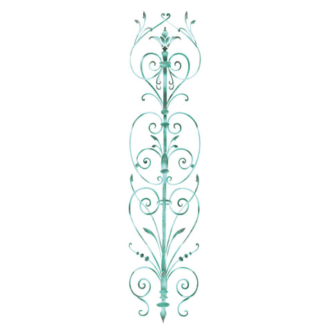 Door Panel Scroll Wall Stencil
