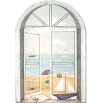 Seascape Window Wall Stencil