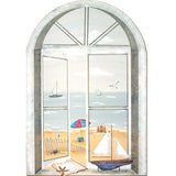 Seascape Window Wall Stencil