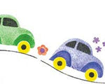 VW Bug Cars Wall Stencil Border