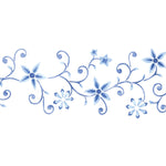 Scrolly Flowers Wall Stencil Border