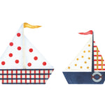 Plaid Sailboats Wall Stencil