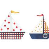 Plaid Sailboats Wall Stencil