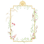 Scroll and Floral Dining Panel Wall Stencil