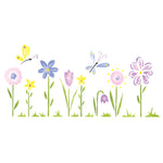 Small Whimsical Flower Wall Stencil