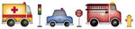 Small Emergency Vehicles Wall Stencil