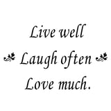 Medium Live Well, Laugh Often, Love Much Wall Stencil