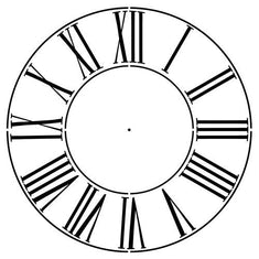 12 to 46 Inch Large Roman Numeral Clockface Wall Stencil