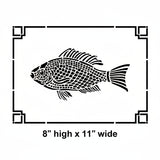 Fish Frame Wall Stencil