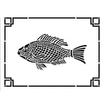 Fish Frame Wall Stencil