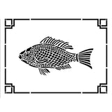 Fish Frame Wall Stencil