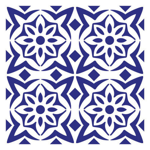 Flower Tile Wall Stencil