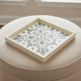 Marrakesh Tile Wall Stencil Painted onto a tray