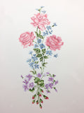 Rose and Violets Spray Wall Stencil - Part 3