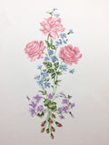 Rose and Violets Spray Wall Stencil - Part 4